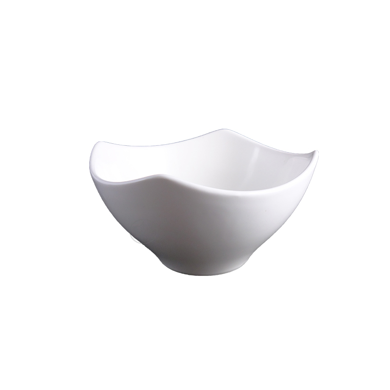 大同磁器 象牙強化 方角圓深缽 S001(20.3x20.3xH11.5cm)