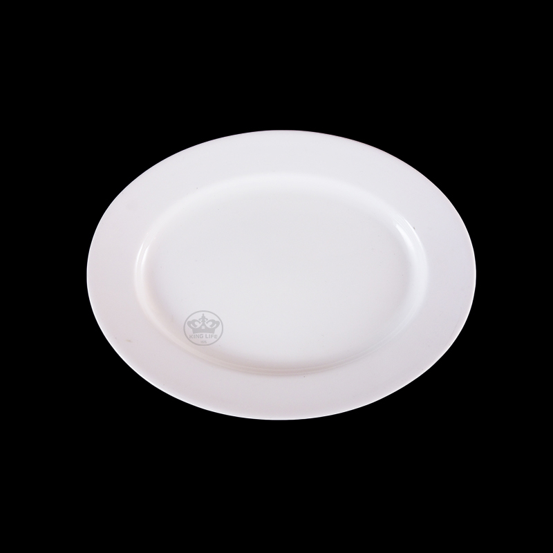 大同磁器 象牙強化 10吋長皿 S001(26x19.5xH3cm)