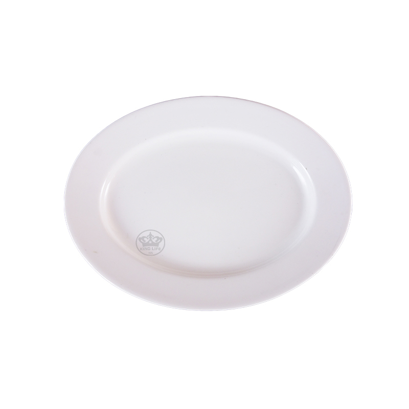 大同磁器 象牙強化 10吋長皿 S001(26x19.5xH3cm)