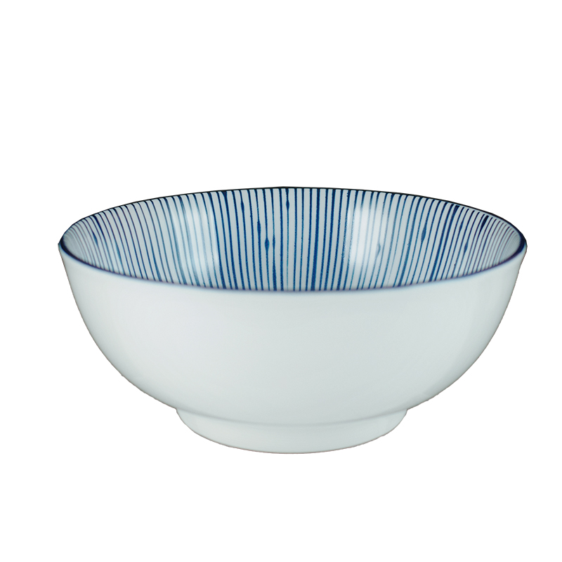 大同磁器 象牙強化 碗公 149 線條(15x15xH6cm)