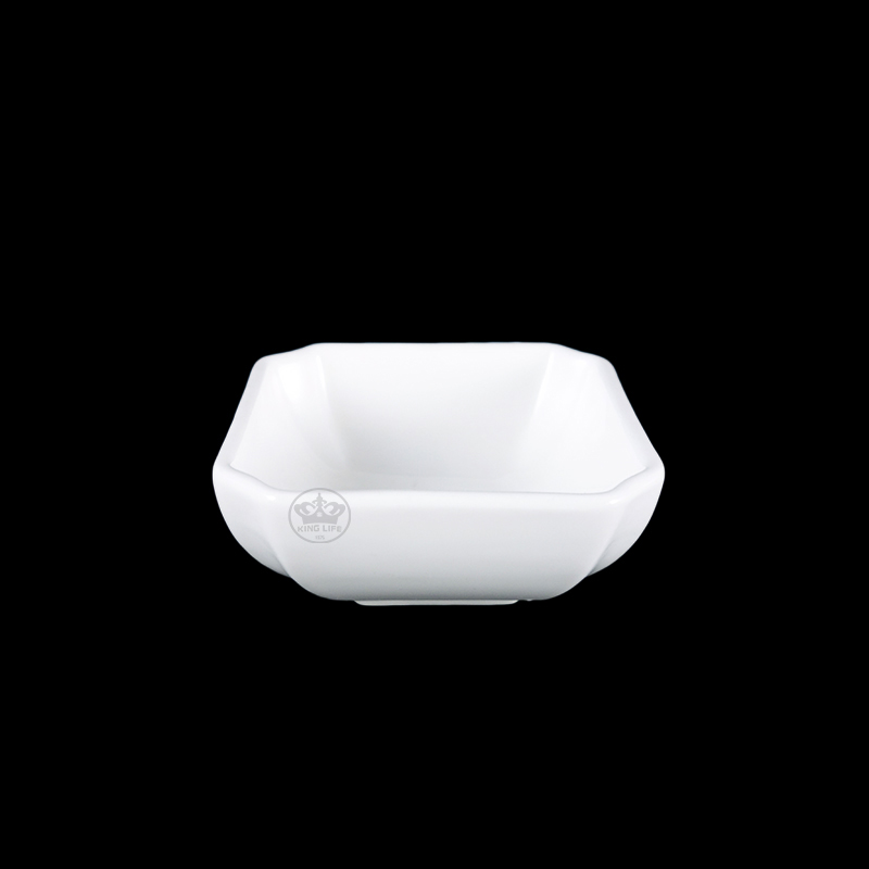 大同磁器 象牙強化 角盤 S001(7.7x7.7xH3.4cm)