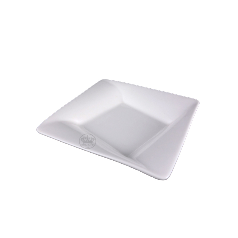 大同磁器 象牙強化 方形小盤 S001(14x14xH2.5cm)