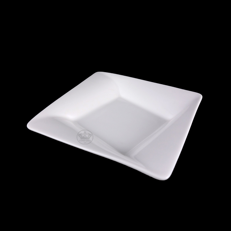 大同磁器 象牙強化 方形小盤 S001(15.4x15.4xH3cm)
