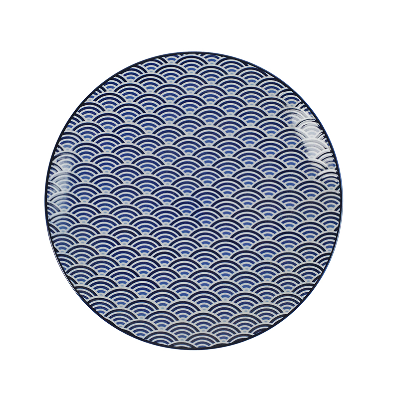 大同磁器 象牙強化 10吋圓皿 155 日式海波浪(26.5x26.5xH3.1cm)