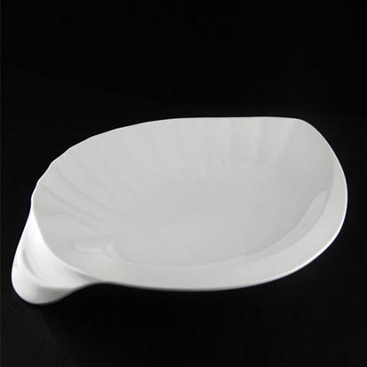 大同磁器 象牙強化 16吋寬葉形長皿 S001(41x31xH4.5cm)