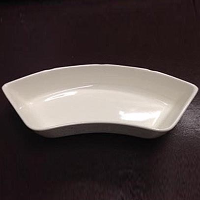 大同磁器 象牙強化 七星半月皿 S001(16.4x9.8xH3.8cm)