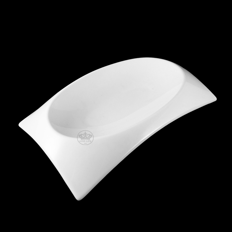 大同磁器 象牙強化 長方造型盤 S001 (中橢) S001(30.5x18.5xH5cm)