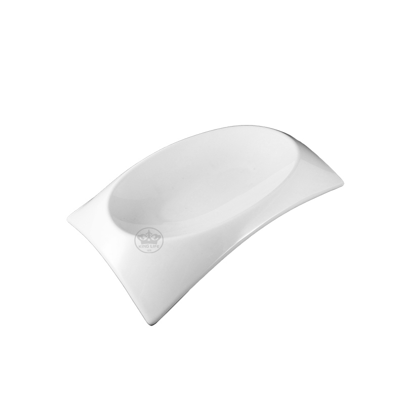大同磁器 象牙強化 長方造形盤 S001(25x15xH4cm)