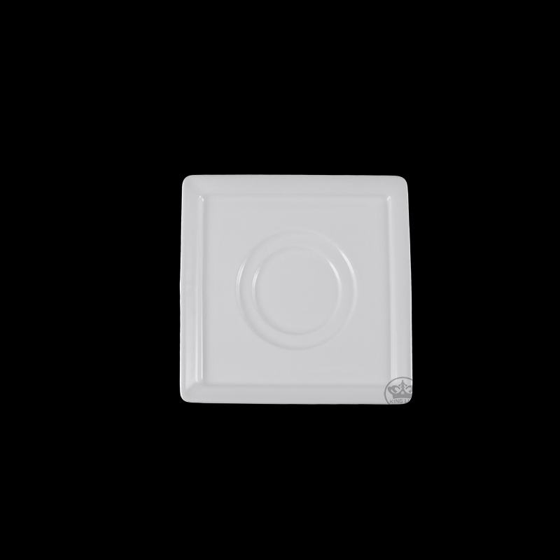 大同磁器 象牙強化 5.25正方咖啡盤(通用) S001(13.4x13.4xH2cm)