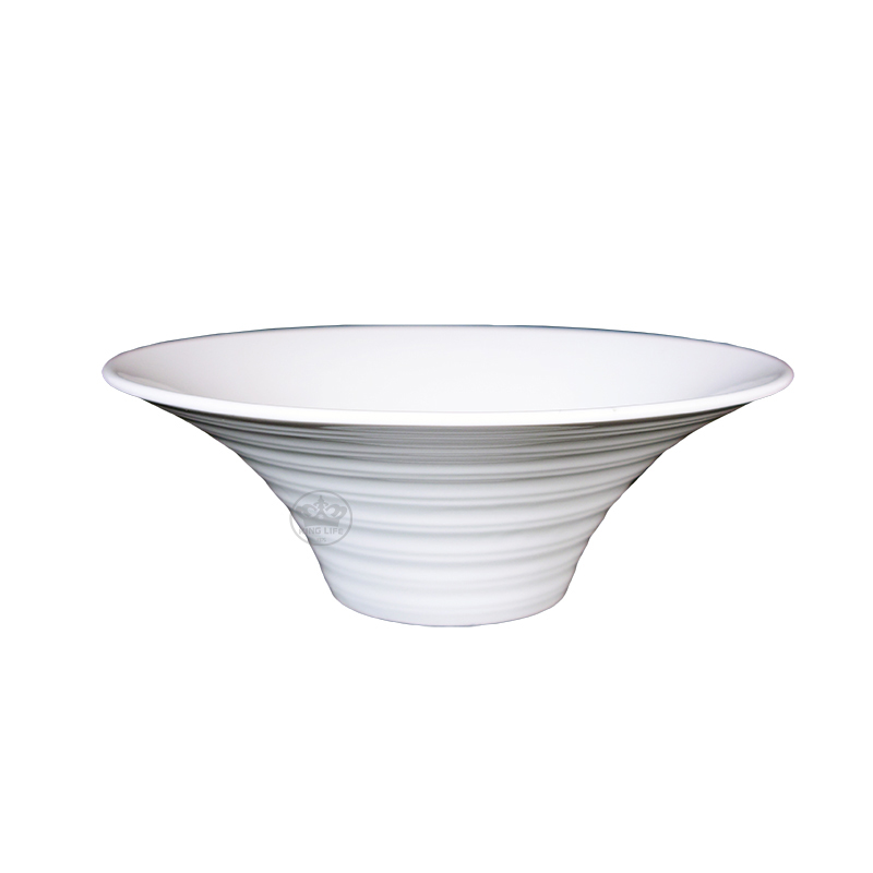 大同磁器 象牙強化 圓開碗 (中) S001(25.3x25.3xH9.4cm)
