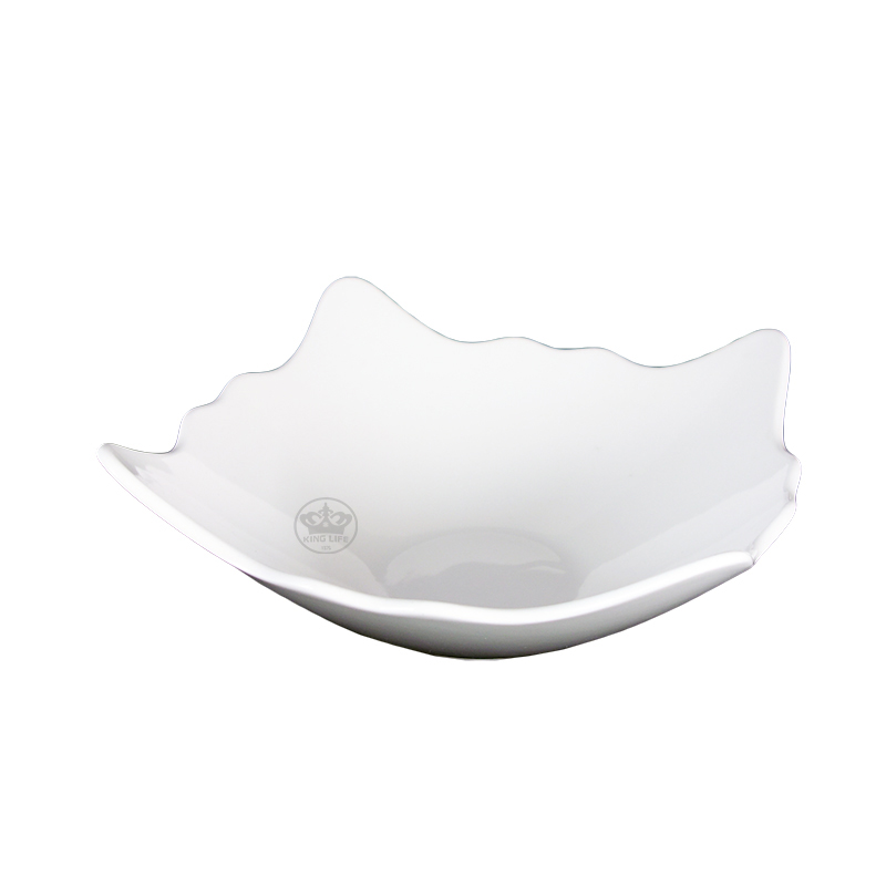 大同磁器 象牙強化 角型深缽/花邊(加大) S001(30x30xH11cm)