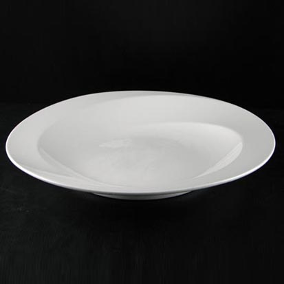 大同磁器 象牙強化 旋形圓深盤 S001(39x39xH5.2cm)