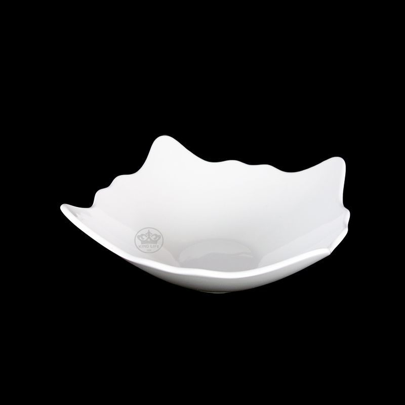 大同磁器 象牙強化 角型深缽/花邊(大) S001(26.7x26.7xH11cm)