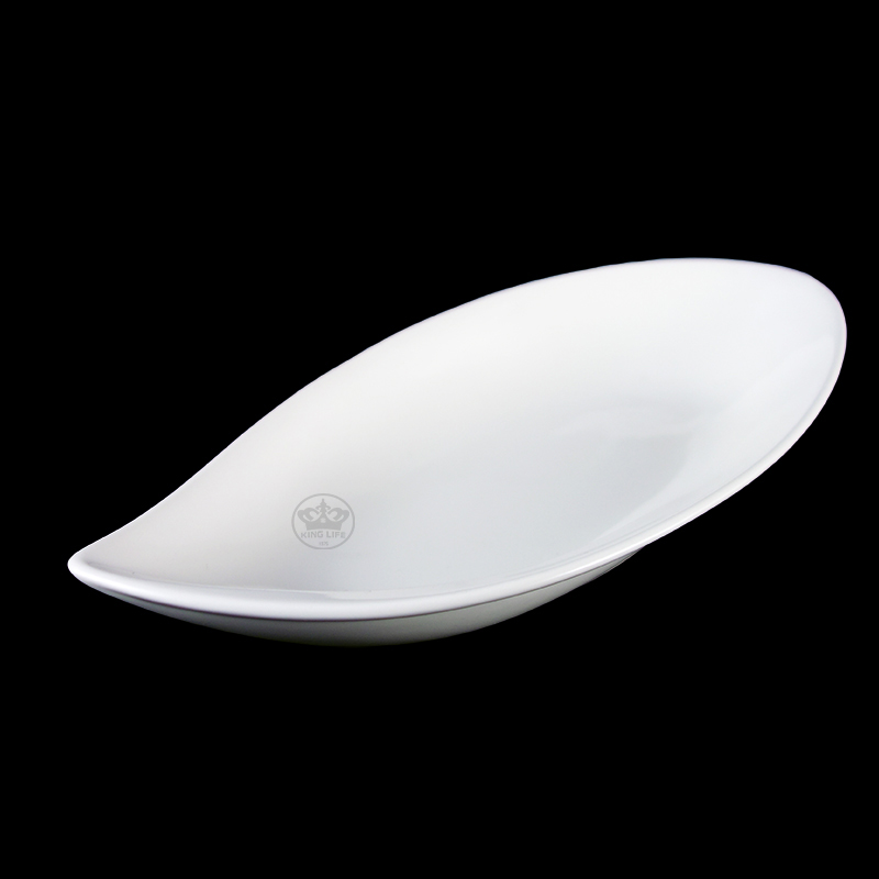 大同磁器 象牙強化 新葉形盤/特大 S001(50x24.5xH6cm)