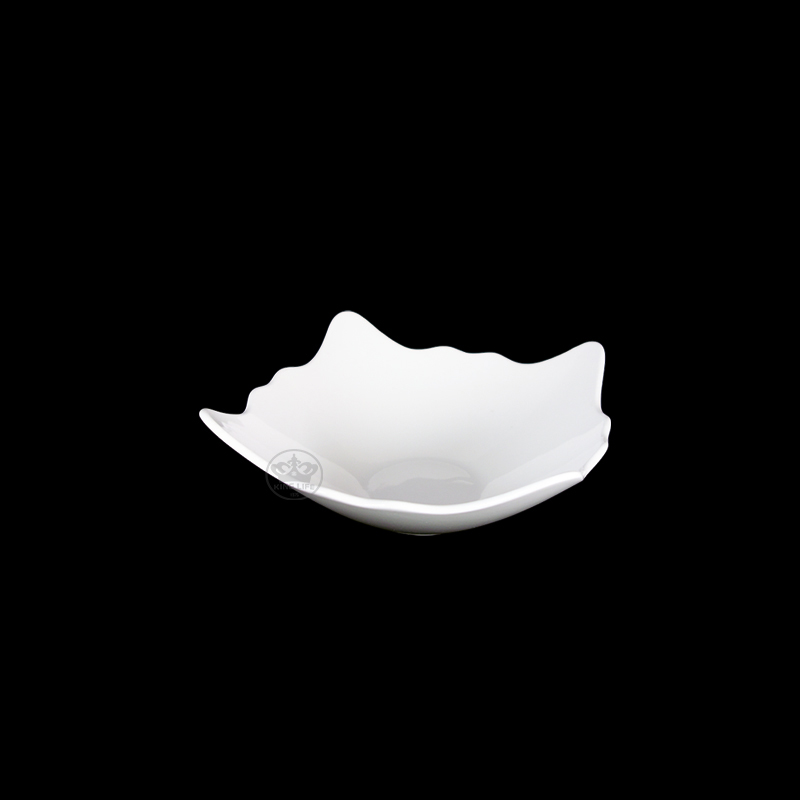 大同磁器 象牙強化 角型深缽/花邊(小) S001(17x17xH5.5cm)