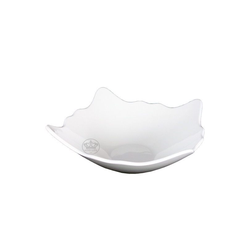大同磁器 象牙強化 角型深缽/花邊(中) S001(21.5x21.5xH8.6cm)