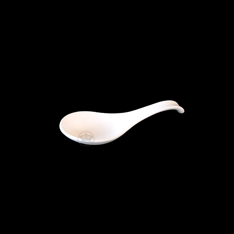 大同磁器 象牙強化 彎柄湯匙 S001(14x4.7xH1.5cm)