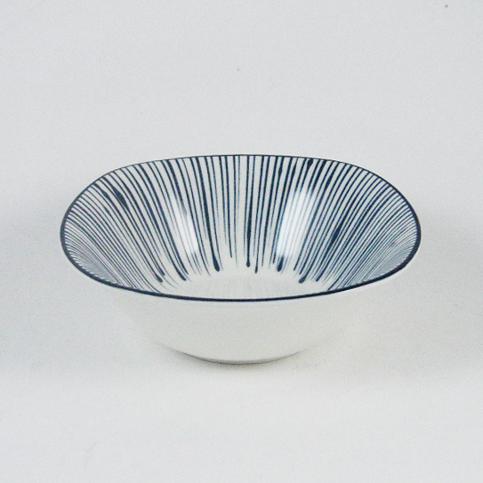 大同磁器 象牙強化四邊湯碗 149 線條(15.8x16.1xH5.9cm)