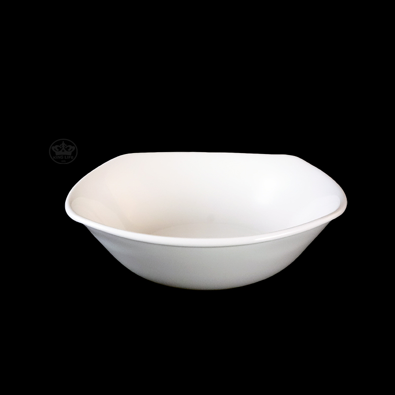 大同磁器 象牙強化四邊湯碗 S001(19.2x19.3xH6.3cm)
