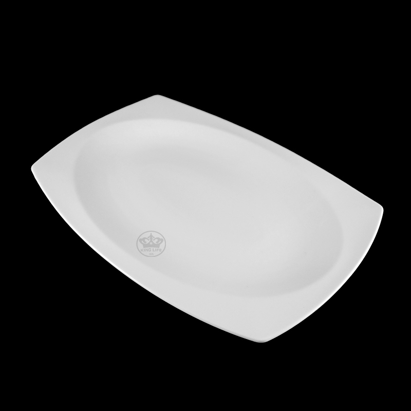 大同磁器 象牙強化 歐式魚盤 S001(34x23.3xH3cm)