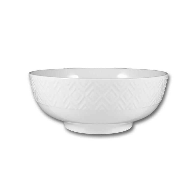 大同磁器 象牙強化 8吋中華湯碗 菱格(原民花)(20.8x20.8xH8.2cm/1500cc)