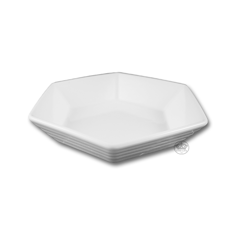 大同磁器 象牙強化 6吋六角盤 S001(17.2x15.3xH3.6cm)