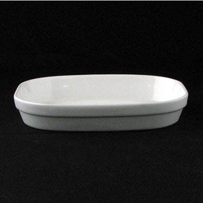 大同磁器 象牙強化 7吋角型深長盤 S001(18.2x13xH3.2cm)