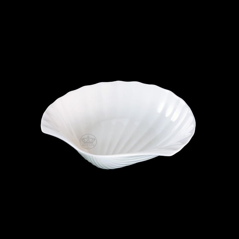 大同磁器 象牙強化 6吋貝殼盤 S001(17x16xH4.5cm)