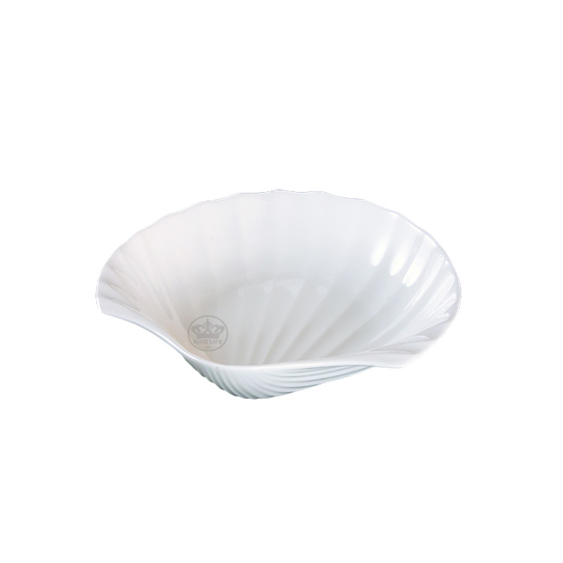 大同磁器 象牙強化 6吋貝殼盤 S001(17x16xH4.5cm)