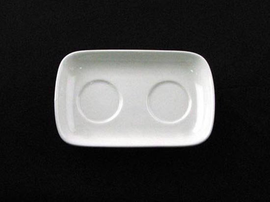 大同磁器 象牙強化 芥味碟底皿 S001(18.3x10.7xH2.5cm)