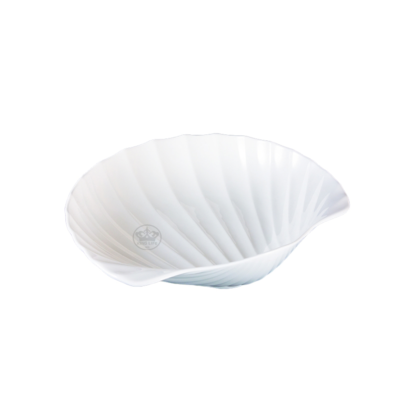 大同磁器 象牙強化 9.5吋貝殼盤 S001(24.5x23.8xH6.7cm)