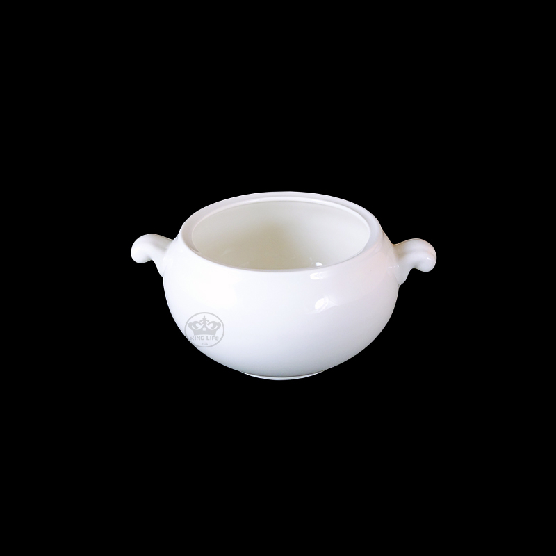 大同磁器 象牙強化 雙耳湯盅身 S001(15x11.5xH7cm/360cc)