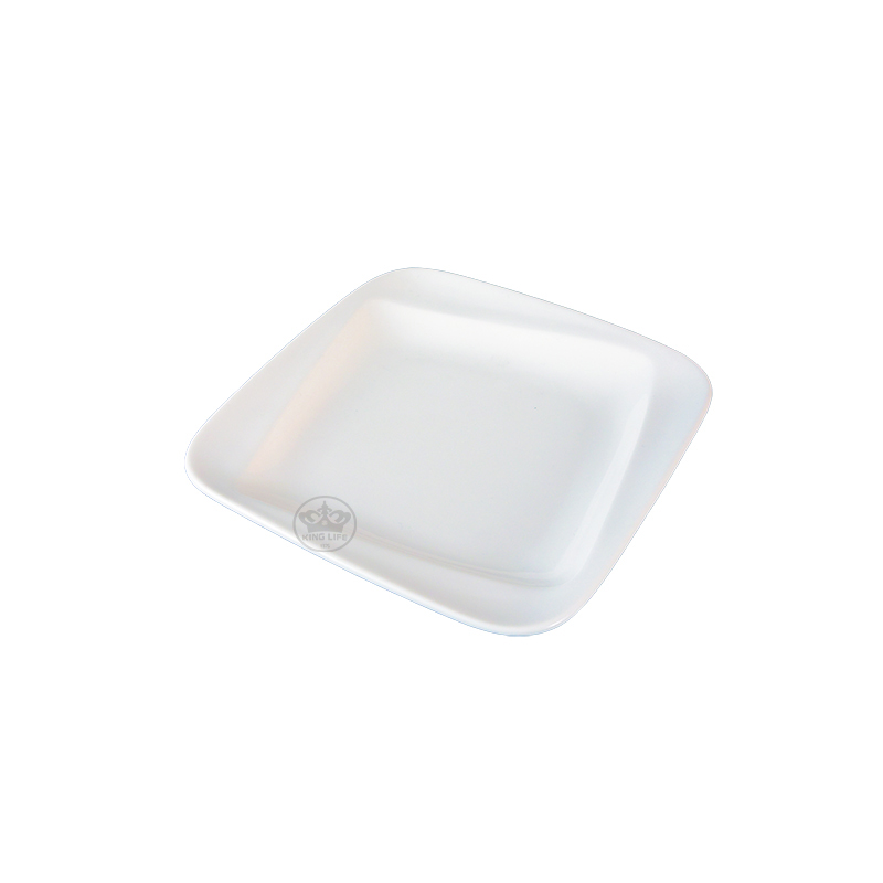 大同磁器 象牙強化 旋型四方盤(小) 新型 S001(14.2x14.2xH2.3cm)