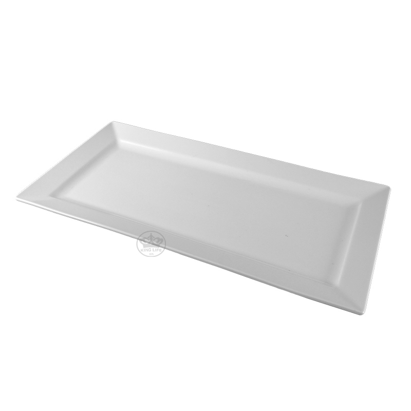 大同磁器 象牙強化 長方盤 S001(36.3x17.5xH2.7cm)