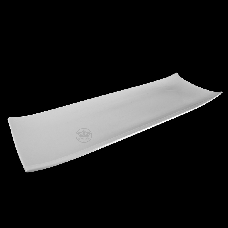 大同磁器 象牙強化 竹形寬式長皿 S001(63.3x21.7xH4.7cm)