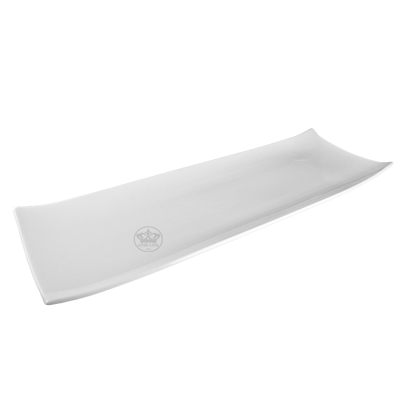 大同磁器 象牙強化 竹形寬式長皿 S001(63.3x21.7xH4.7cm)