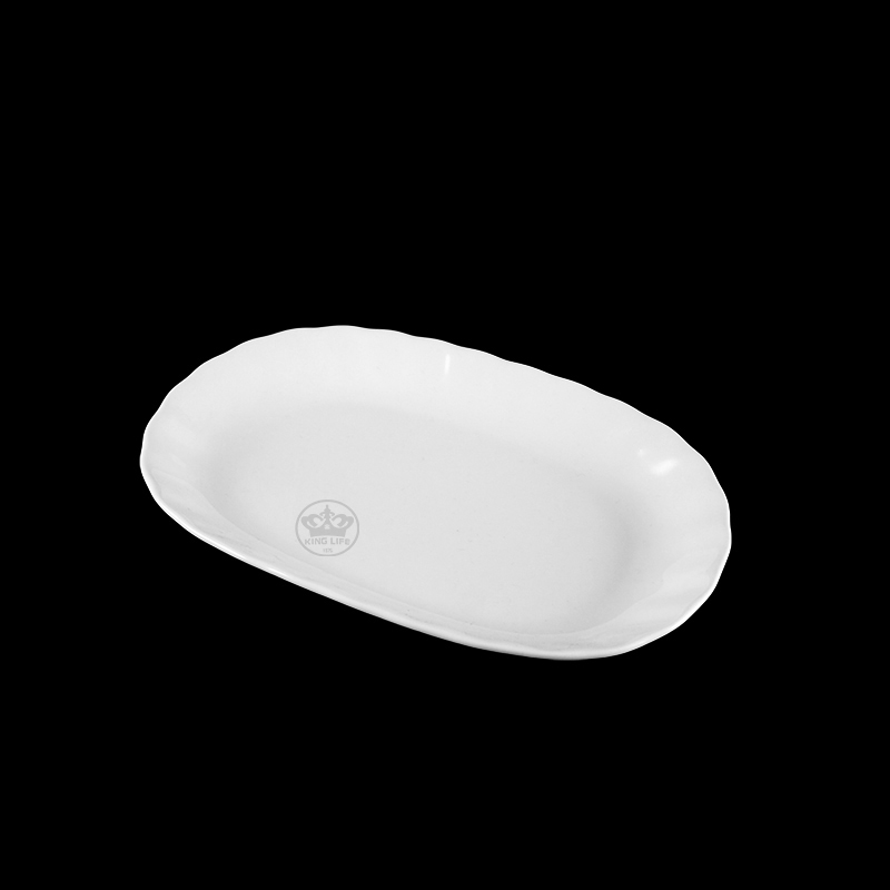 大同磁器 象牙強化 白木屋8吋長盤 S001(20.5x13.4xH3cm)