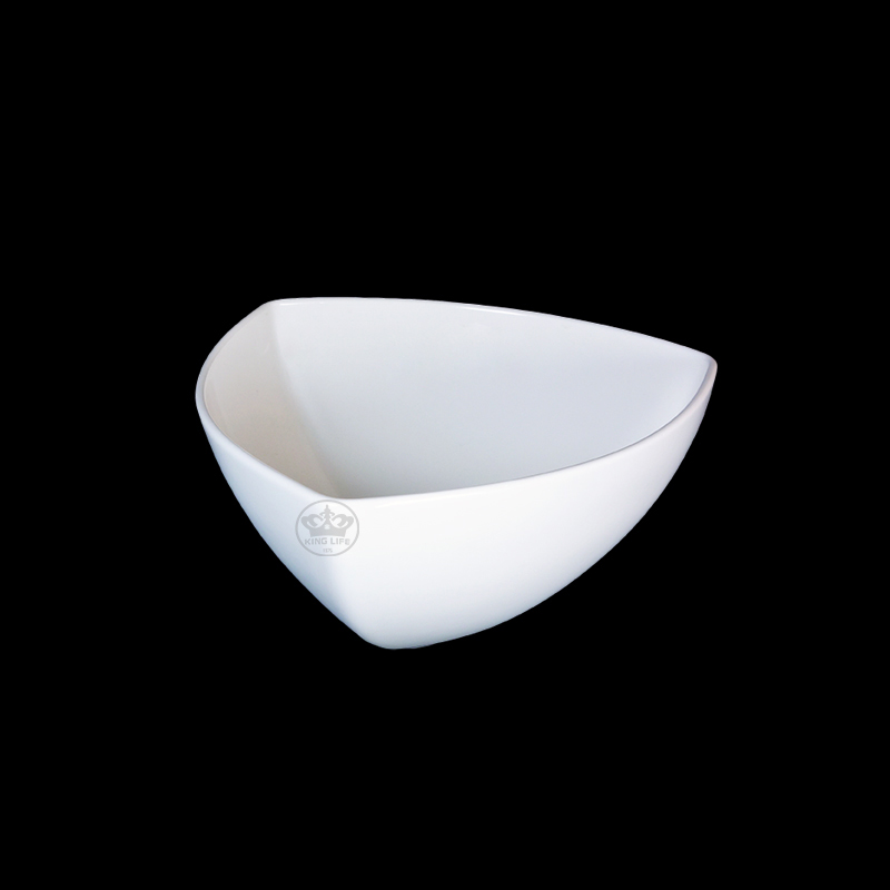 大同磁器 象牙強化 三角碗(中) S001(24.5x24.5xH12cm)