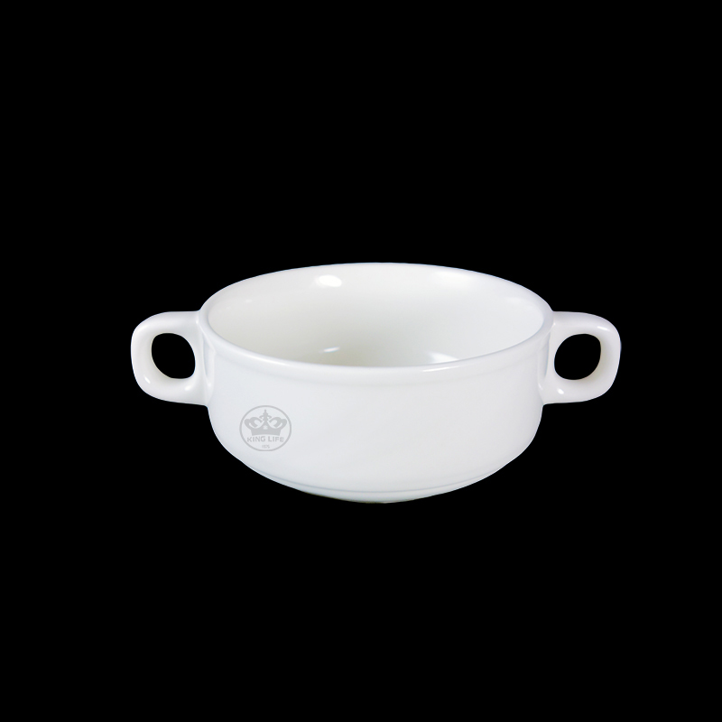 大同磁器 象牙強化羽雕 97型雙耳湯碗 S001(15x10.4xH5cm/250cc)