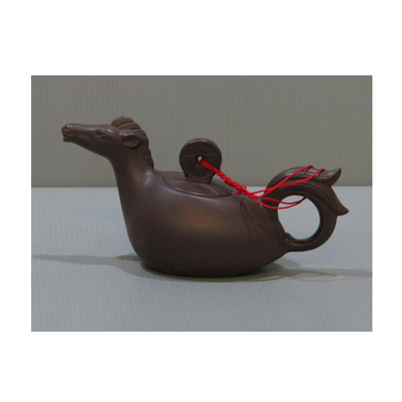 善奇 老人茶壺 馬 黑