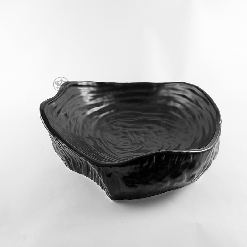 10"石紋樹頭圓碗(霧黑)
