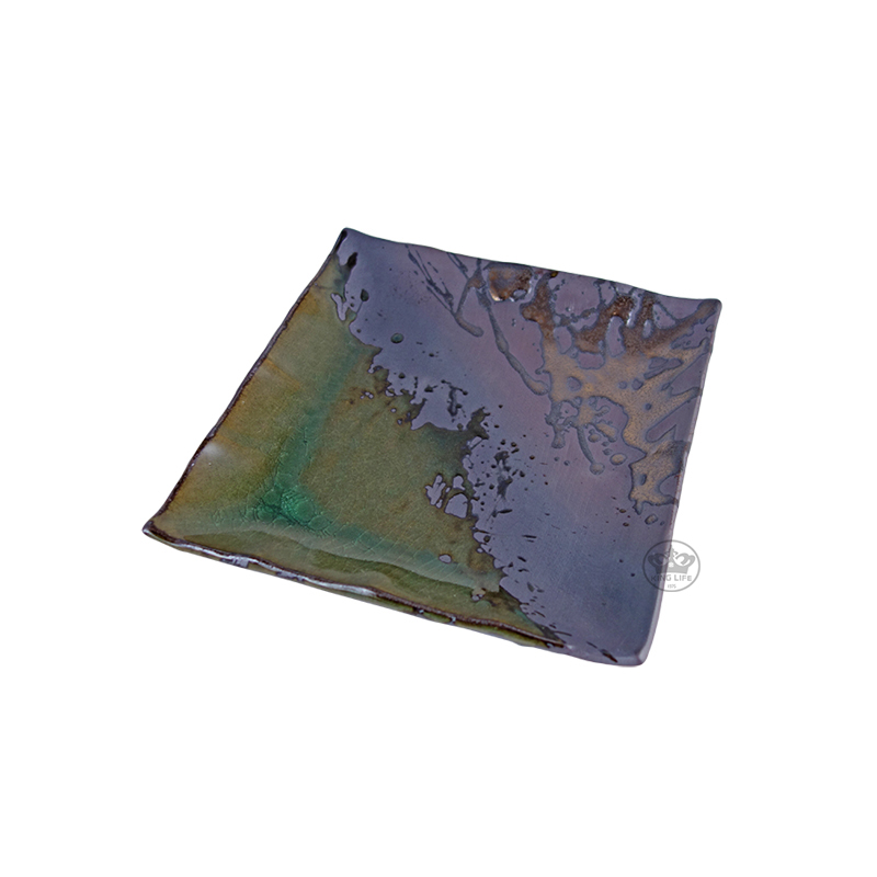 伊賀金彩7號正角皿21cm