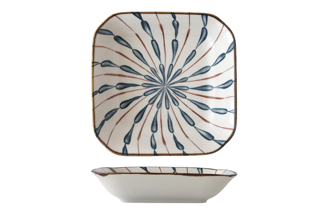 日式彩十陶瓷7吋方盤178*40mm