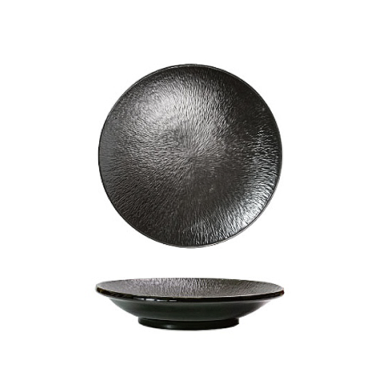 INS風簡約深盤9.85"/黑(24.5*H4.6cm)