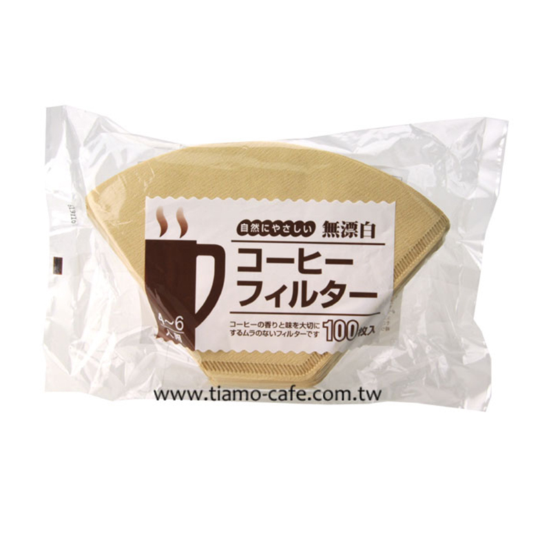 日本 103 無漂白咖啡濾紙 100入/袋裝 (4-7人用)