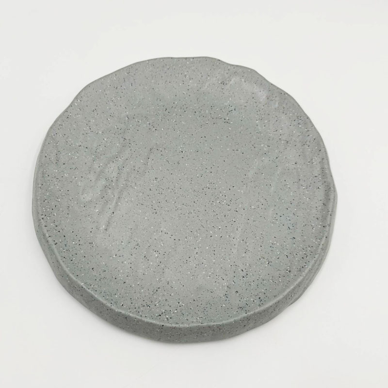 沙礫 8"陶面岩燒圓板 203*23mm