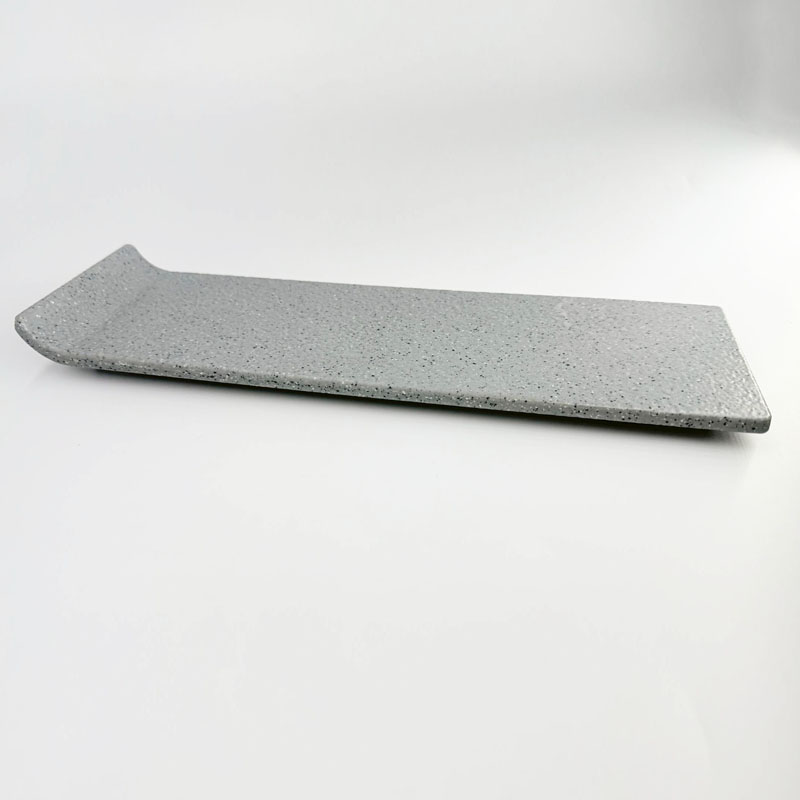 沙礫 陶面翹角燒物盤 304*94*27mm