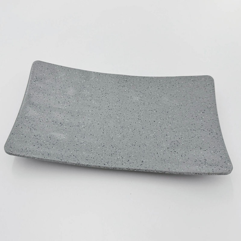 沙礫 陶面長方燒物盤 220*120*30mm