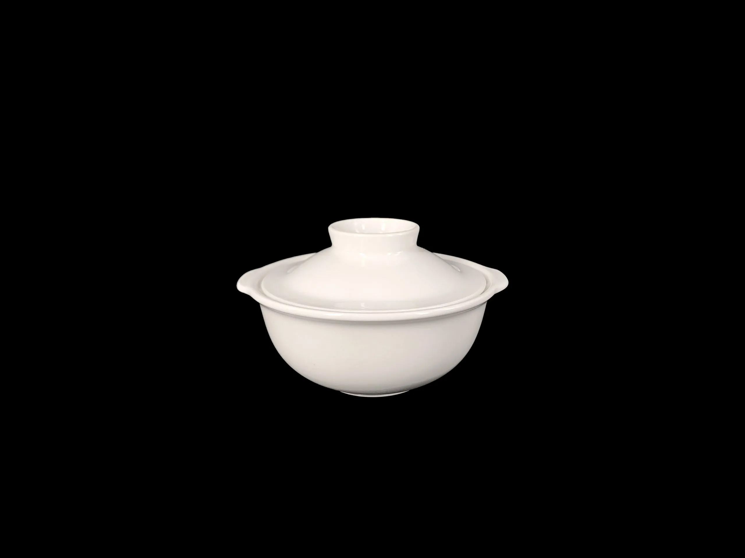 大同磁器 象牙強化 雙耳魚翅盅 蓋 S001(9.2x9.2xH3.2cm)