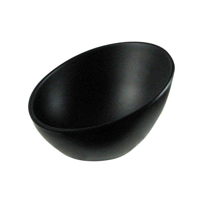 6.7"陶面斜口碗 黑色 170x162x104mm